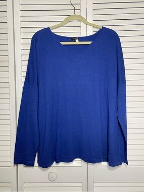 Eileen Fisher Organic Cotton Cashmere Blend Shirt Dolman Sleeve Purple Size XL